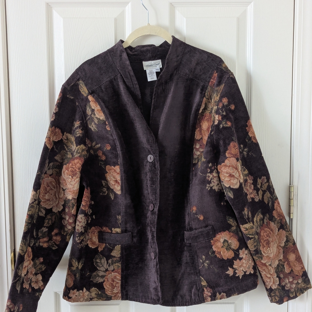 Coldwater Creek Floral Tapestry Jacket Blazer
